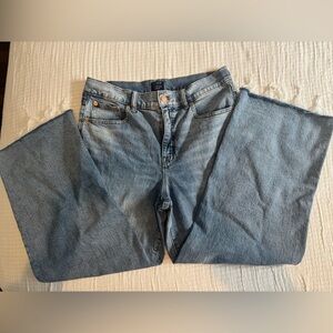 J. Crew Factory High Rise Crop Wide Leg Jeans Regular Length